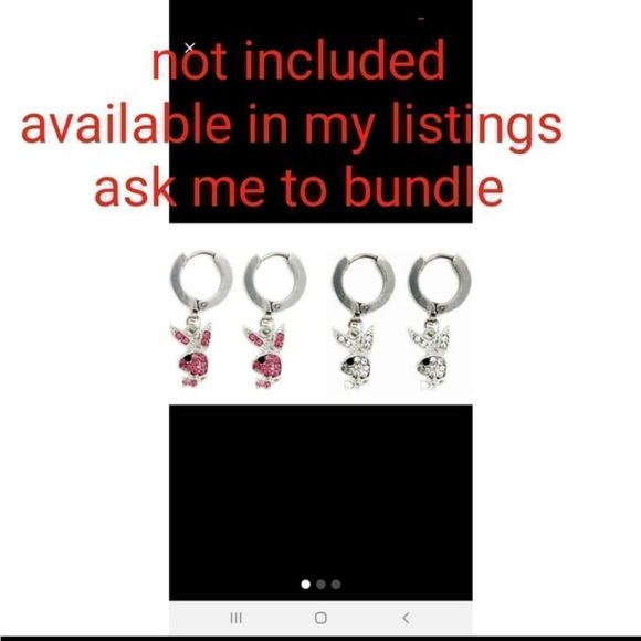 Hypoallergenic surgical metal playboy necklacecheck out matching set of earrings - Picture 3 of 3
